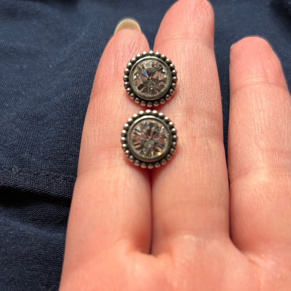 Brighton Silver Crystal Stud Earrings